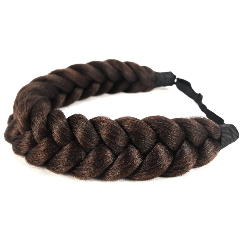 TOECWEGR Crimp And Fluffy Braided Headband 3 Strands Synthetic Hair Braid Fashion Chunky Wide Thick Elastic Braid Headbands Clothing Ladies Beauty - Image 3